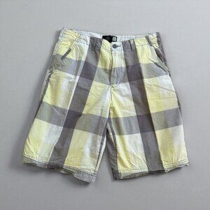 OP Men's Yellow Plaid Casual Shorts Size 36